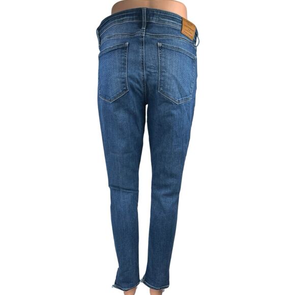 Lucky Brand Women's Blue Medium Wash Distressed Mid Rise Skinny Denim Jeans 30 - Picture 3 of 5